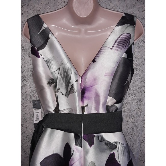 NWT Sz 6 Kay Unger New York Floral Printed Tea-Length Dress - Picture 7 of 10